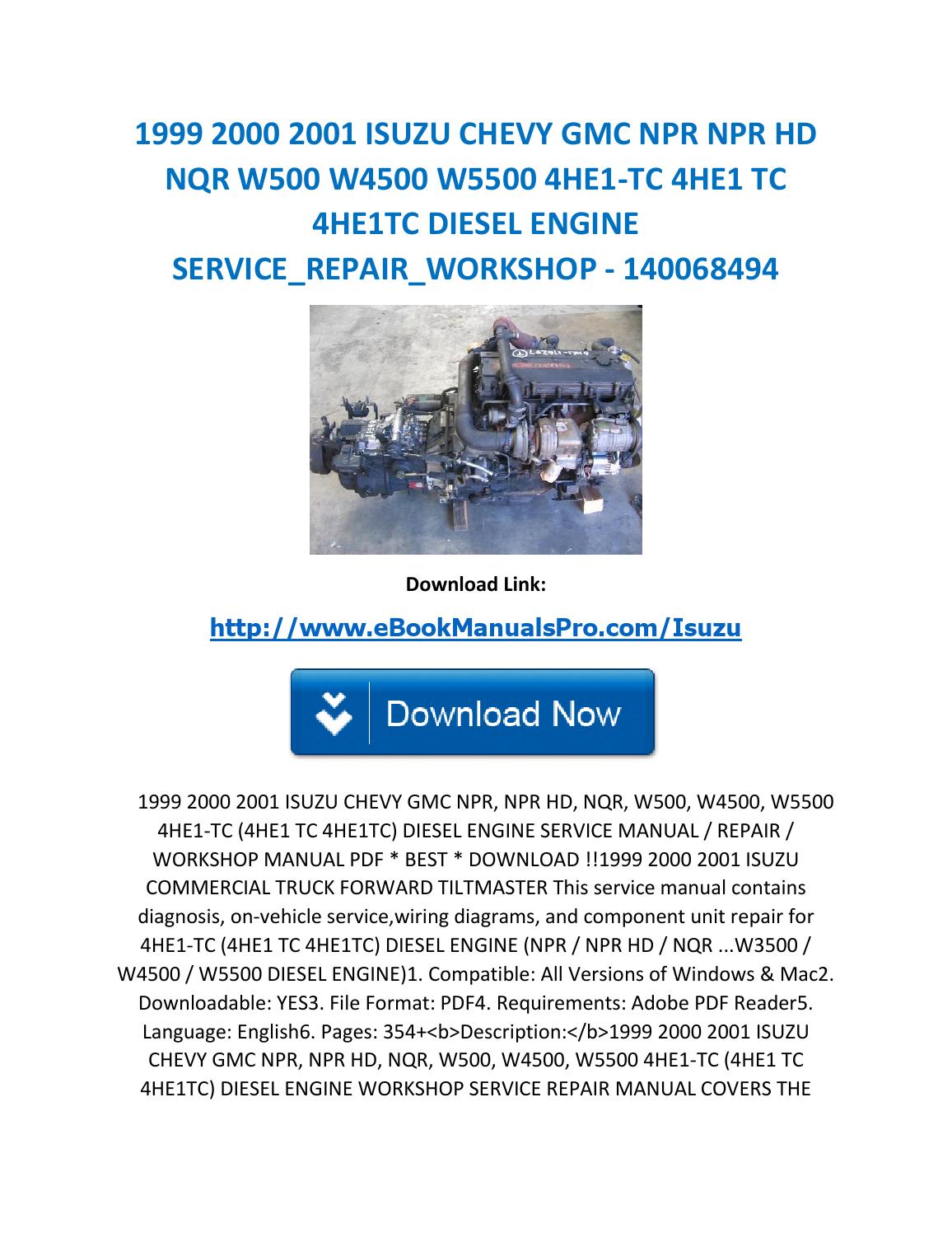 Isuzu 4ja1 workshop manual free download